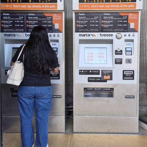 Customer at New Vending Machine